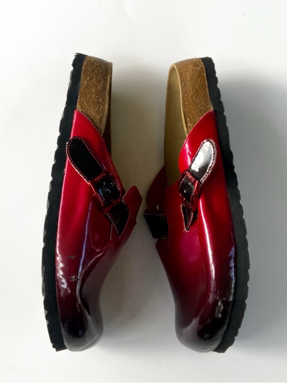 Betula Birkenstock Red Patent Clogs Size 260 L9 M7 - Picture 5 of 5